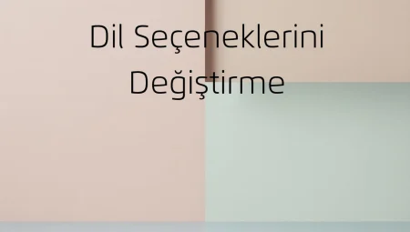 Dil Seçeneklerini Değiştirme