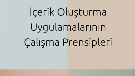 İçerik Oluşturma Uygulamalarının Çalışma Prensipleri
