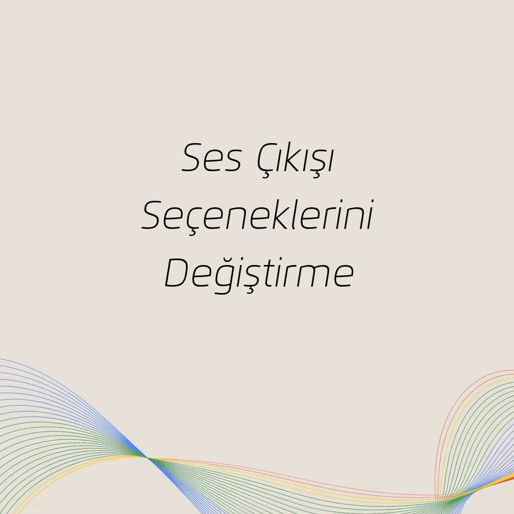 Ses Çıkışı Seçeneklerini Değiştirme 1 Ses Çıkışı Seçeneklerini Değiştirme